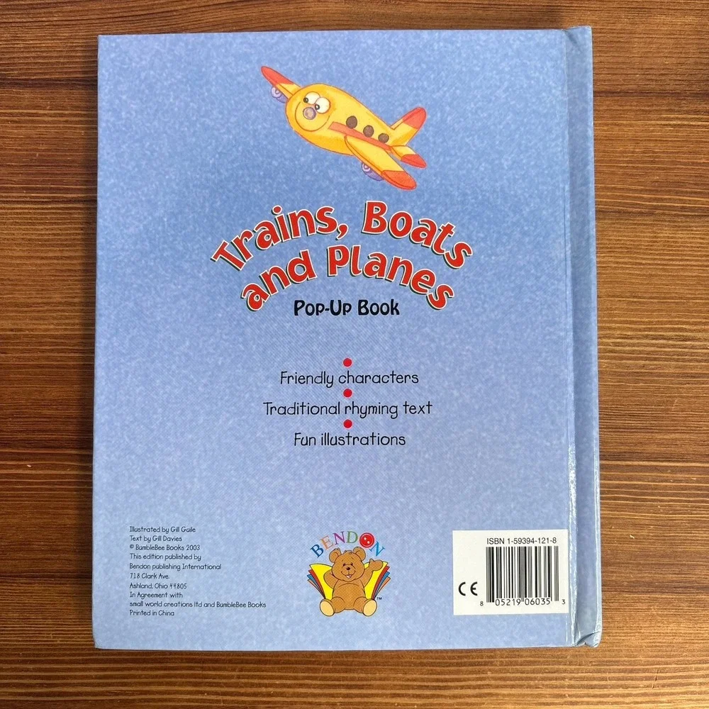 Trains Boats and Planes Pop Up Book 2003 Hardcover Complete Working Pop Ups